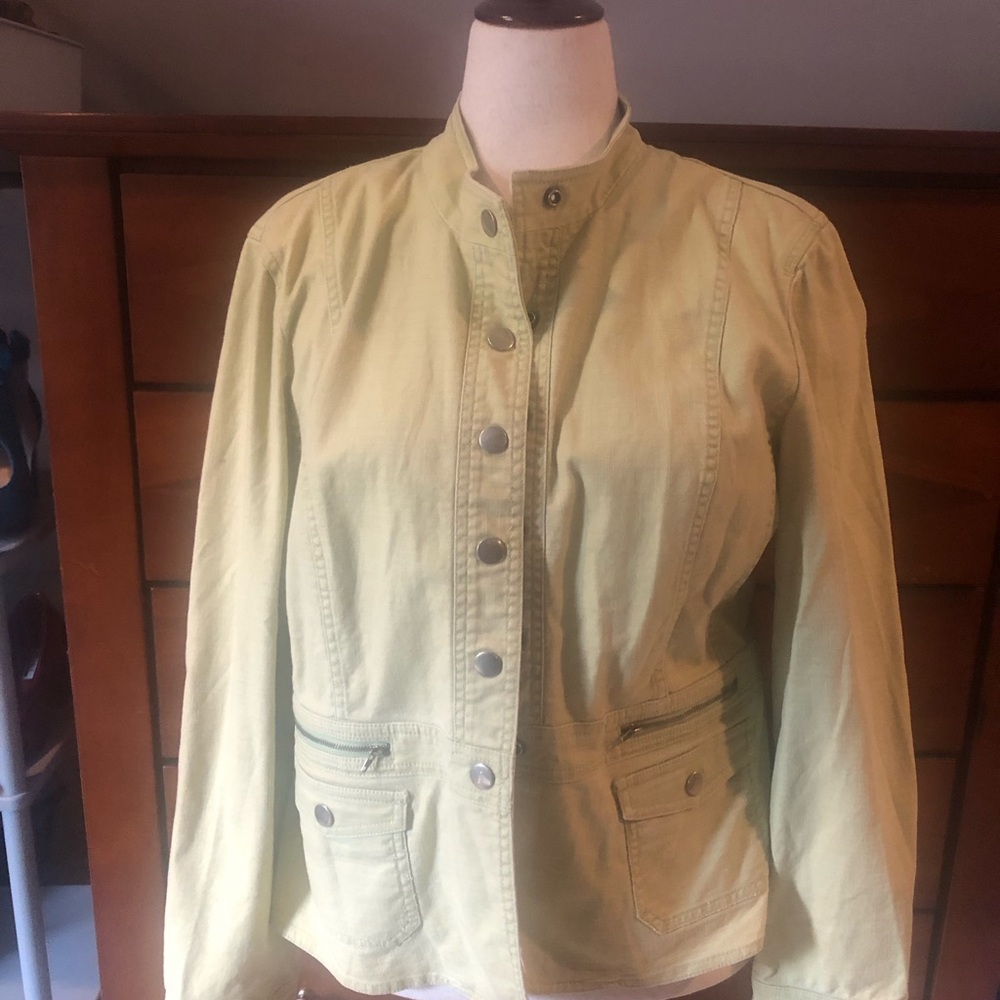 Style & Co. Light Olive Button-Front Utility Jacket - Picture 3 of 8